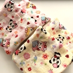 Thanks sale■８重ガーゼハンカチ■ハーフサイズ*ハンカチ４枚SET■パンダちゃん*女の子*レトロ