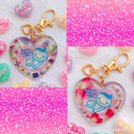 マタニティキーホルダー　アリッサム  ミニバラ  ハート　♡