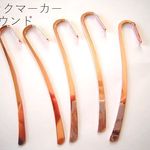 お好きなチャームをぶら下げて。シンプルなブックマーカー金具(ラウンド/銅色明るめ)/5本セット
