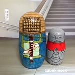 虚無僧(リコーダーバージョン)とお地蔵さん　マトリョーシカ