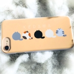 シンプル毛玉猫5匹スマホケース全8種類iPhone5~11 Android