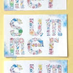 暑中見舞いポストカード3枚・水彩画イラスト夏モチーフでsummerの文字（残暑見舞いにも）