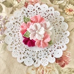 NEW！彩り桜♡フラワーブローチ＊レース編み