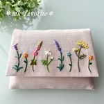 🌿ふた付き刺繍ポケットティッシュケース『小さなハーブガーデン』