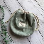 まるっと巾着(刺繍花