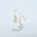 【14Kgf】ケシパールの上品ピアス／イヤリング