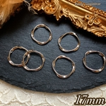 【15pcs】ロジウム17mmウェーブのひねりリング
