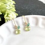スフェーン＆エメラルド・ピアス　天然石