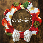 ペット用もくもくスタイ♡ いちご狩り柄🍓♡リボン・鈴オプション