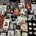 (再販×12)アリスの紙ものセット(red×black)＊コラージュ素材＊ジャンクジャーナル