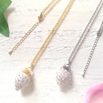 (ホワイト/AB)ごろっと大きないちごのネックレス(スワロフスキー付)