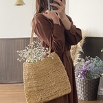 手編みのカゴバッグ light brown