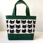黒猫さんの洗える保冷・保温バッグ　グリーン