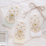 ❁スマホリング付き❁【全機種対応】ミモザブーケのスカラップ❁.*･ﾟ押し花スマホケース