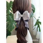 イデアルリボン ライトグレーの縦線ボーダー×チャコールグレー