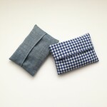 【２枚セット】ミニポケットティッシュケース★綿麻ダンガリー&ギンガムチェック
