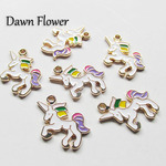 【D-0248】10pcs　ユニコーン　23×18mm　チャーム