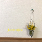 ミモザ＆アンティーク調吊るし花瓶