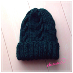 Dark green*ケーブル帽