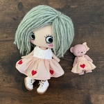 068 ワンピース、ハニーベアのワンピース、ミニリボンの３点セット