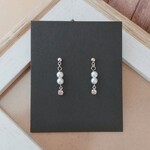 シルバーのパールと一粒ストーンのピアス/イヤリング ◇大人シンプル