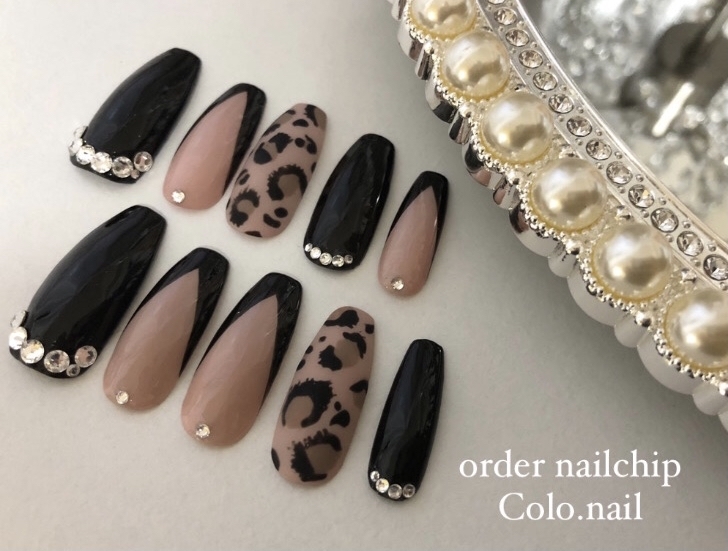 大人レオパード ネイルチップ 大人レオパード ネイルチップ☆ ネイルチップ（つけ爪） Schatulle0309