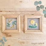 ＊春のお花＊刺繍ミニフレーム　ミモザ・たんぽぽ【2種類からお選びください】
