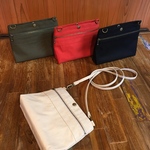 倉敷帆布ポーチ　　サコッシュにもなる　　抗菌　抗ウイルス　バッグインバッグ（レッド）（ベージュ）（カーキ）（ブラック）