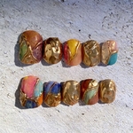 ネイルチップ　ヴィンテージ　ミラー