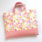 レッスンバッグ【宝石 ピンク】通園バッグ 通学バッグ 手提げ袋 絵本バッグ お稽古バッグ バック 入園グッズ 入学グッズ 北欧風