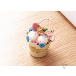 おひなさま　＊　ゆきだるま　＊　ミニチュア　花　＊　ヴィンテージ風