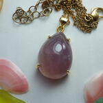 jewelrylove様専用ページ♪　国産紫瑪瑙パープルカルセドニー♪18ｍｍ台座入り（頭部若干クラック有り）
