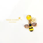 人気🐝再販8♪ラッキーハニービー　マスクチャーム　マグネット　マスクピアス　マスクアクセサリー　スワロフスキー　プレゼント　蜂　ミツバチ　はちみつ　花　春　幸運　金運上昇