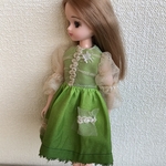 リカちゃん服(若草色ワンピース)