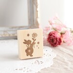 お花とリボンうさぎのスタンプ