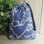 巾着袋(24cm×18cm)＊給食袋＊入園入学/通園通学【205-A】