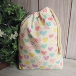 巾着袋(24cm×18cm)＊給食袋＊入園入学/通園通学【208-A】