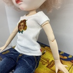 フレンチスリーブ　プリントTシャツ（女の子）　白