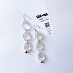 #151    ラス𝟷再販ナシ？𝚂𝙰𝙻𝙴☆    オーロラ　変形　3連　ビーズ　シルバー　メタル　シンプル　ピアス　イヤリング　🌈