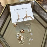 結婚式 ウェディング ヴィンテージ 花びら クリスタル ピアス/イヤリング 