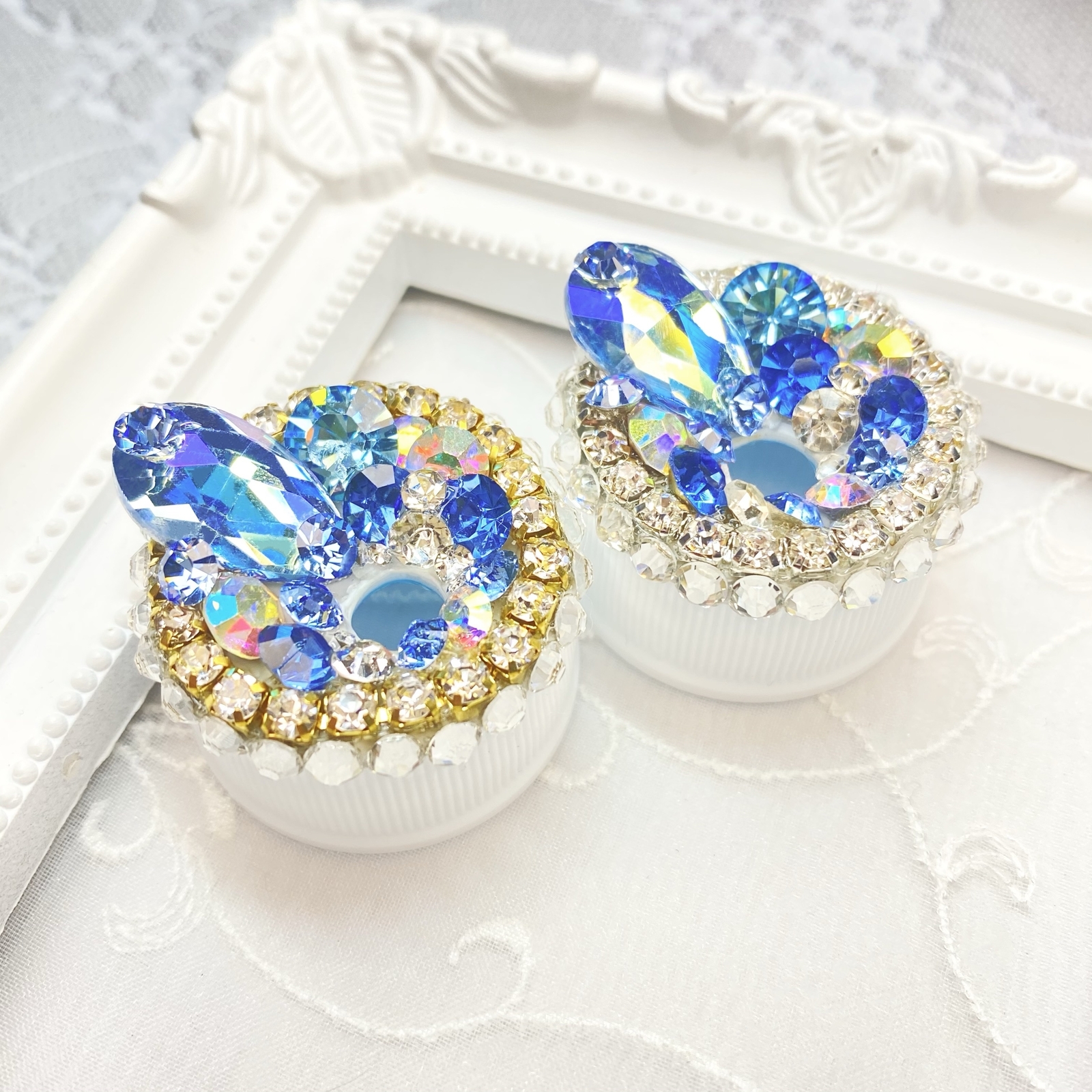 ライトサファイアAB／デコペットボトルキャップ【受注作製