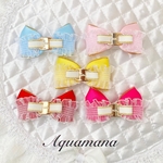 【 犬用　フリフリカラフル🌈バレッタ 】 おしゃれ　トップノットペット　子供　ヘアアクセサリー　リボン　バレッタ　♡AquaMana♡