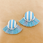 フリンジくるみボタンピアス