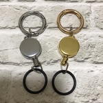 2個　ジェルホルダー　リールキーホルダー　ゴールド　シルバー　
