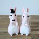 うさぎのウェルカムドール 羊毛フェルト ピンク