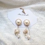 ハンドメイドピアス hydrangea natural parl
