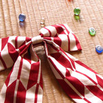 再6【受注生産】日本伝統文様　矢絣柄のリボンバレッタ