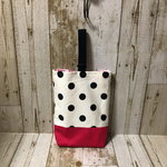 ドット×ピンク　シューズバッグ　上履き入れ　アイボリー