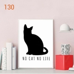 No.130-ＮＯ CAT ＮＯ LIFE 猫　ネコ　キャット⭐︎ポスター 人気 北欧 名言 アート