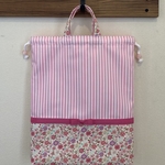 《nasaayu様オーダー品》花柄×ピンクストライプ♡リボン セット【入園・入学】